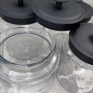glass jars 96oz black lid